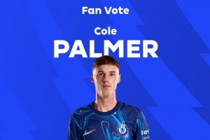 3次关键传球，官方：帕尔默当选切尔西0-2伊镇球迷票选最佳球员