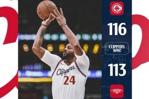 厥功至伟！快船晒出本场赢球海报 鲍威尔成为封面人物