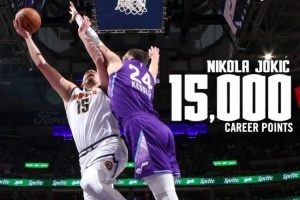 里程碑！约基奇常规赛生涯总得分突破15000大关