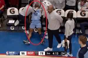 灰熊官方：莫兰特右肩AC关节一级扭伤 每周观察！