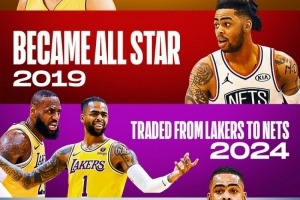 上次拉塞尔被湖人交易至篮网第二年就打进了全明星⭐ 这次？