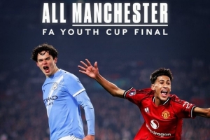 奥比·马丁加时绝杀水晶宫！青年足总杯决赛对阵出炉：曼联vs曼城